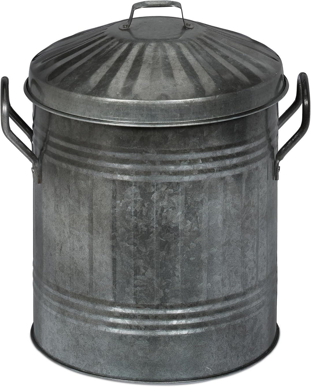 Relaxdays Ascheeimer mit Deckel, Griffen, 10 Liter, verzinktes Eisen, Aschetonne für Kohle & Asche,