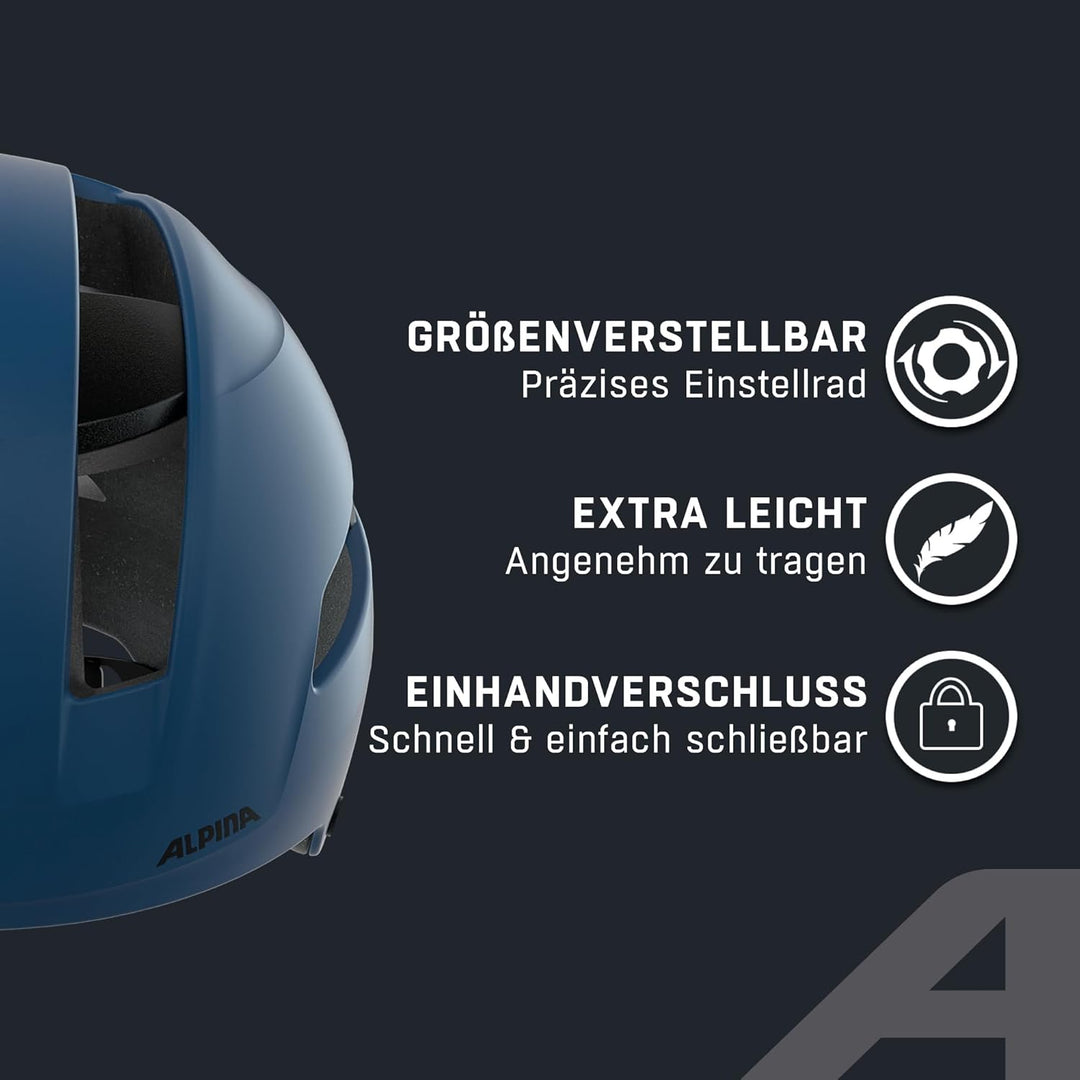 ALPINA SOHO - Extrem Robuster, Leichter & Individuell Anpassbarer Urban Fahrradhelm Für Erwachsene n