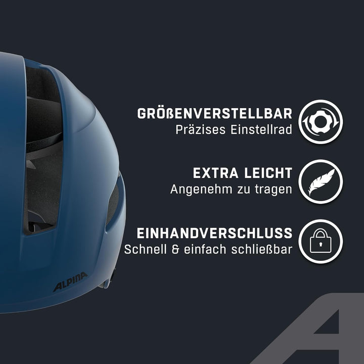 ALPINA SOHO - Extrem Robuster, Leichter & Individuell Anpassbarer Urban Fahrradhelm Für Erwachsene n