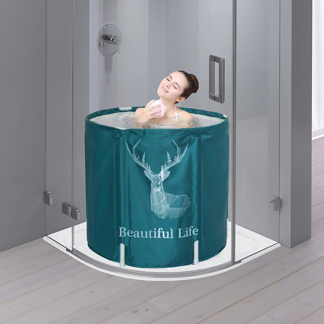 Sinbide Badewanne, 70x65cm Bathtub, Faltende Wannenbad Fass Folding SPA, Erwachsenen Wanne, Badewann