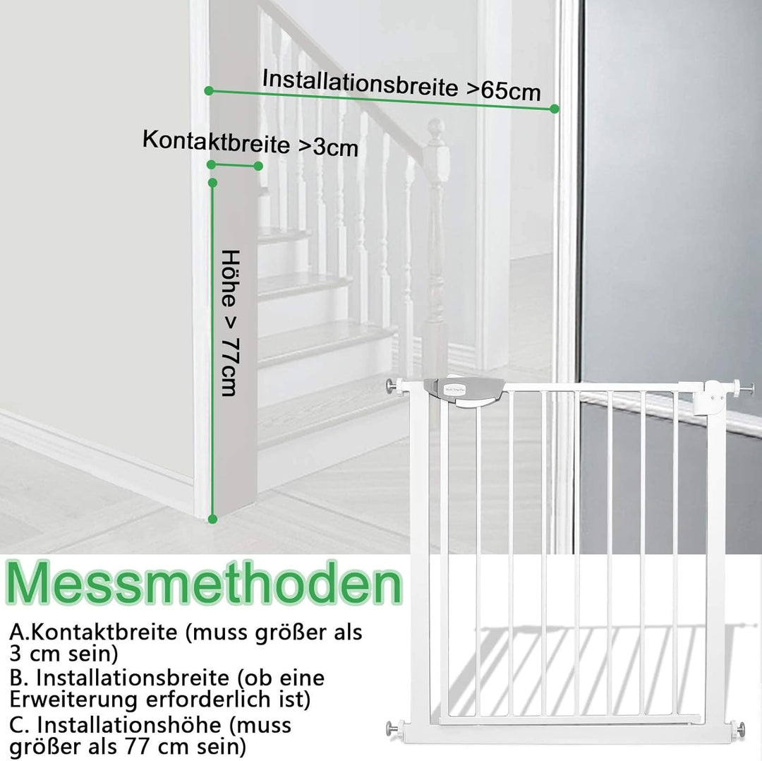 FIVMEN Treppenschutzgitter 80cm Türschutzgitter ohne Bohren N Stop Safety Tür- &amp; Treppengitter mit A