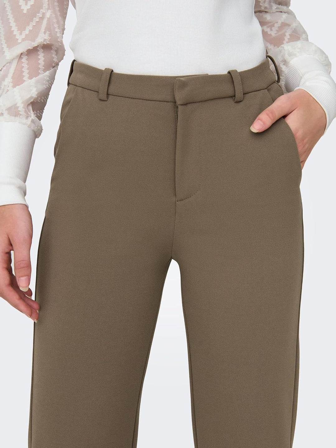 ONLY Damen Onlraffy-yo Life Mid STR Pant TLR Noos Hose XS / 32L Fossil, XS / 32L Fossil