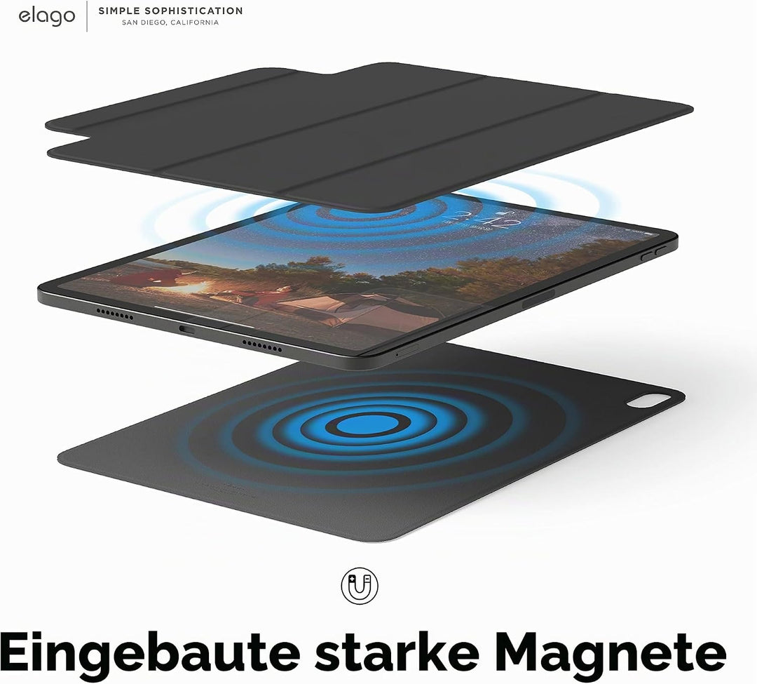 elago Magnetische Folio Hülle für iPad Air 10.9" 5., 4. Gen - Rückwand kann an Metallmaterialien bef