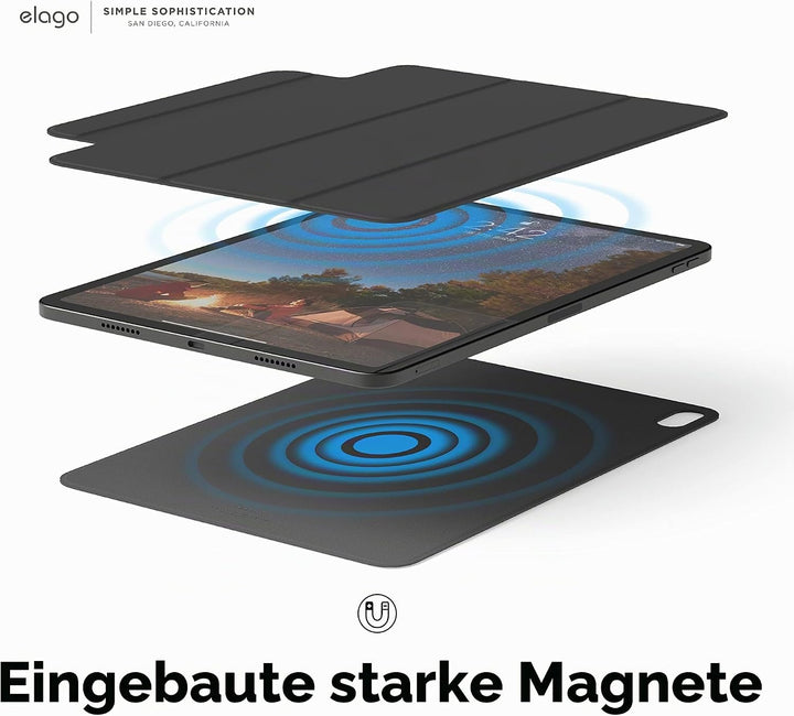 elago Magnetische Folio Hülle für iPad Air 10.9" 5., 4. Gen - Rückwand kann an Metallmaterialien bef