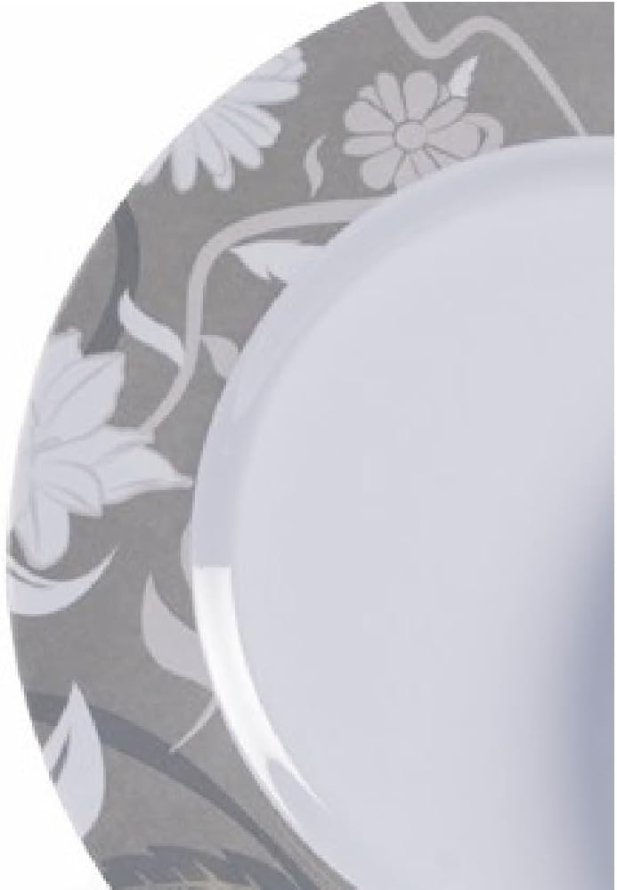 Geschirr Set 12teilig Melamin Camping Picknick Geschirr Blätter Pflanzen weiss...