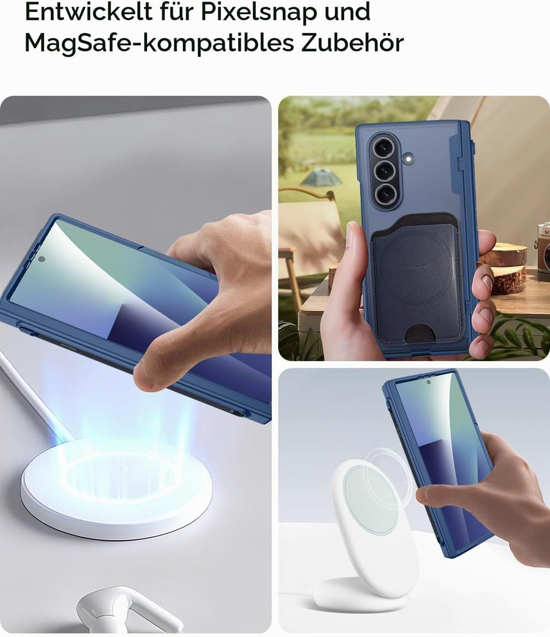 Miimall Kompatibel mit Samsung Galaxy Z Fold 7 Hülle Mag-Safe mit S-Pen, HD Displayschutz &amp; Scharnie