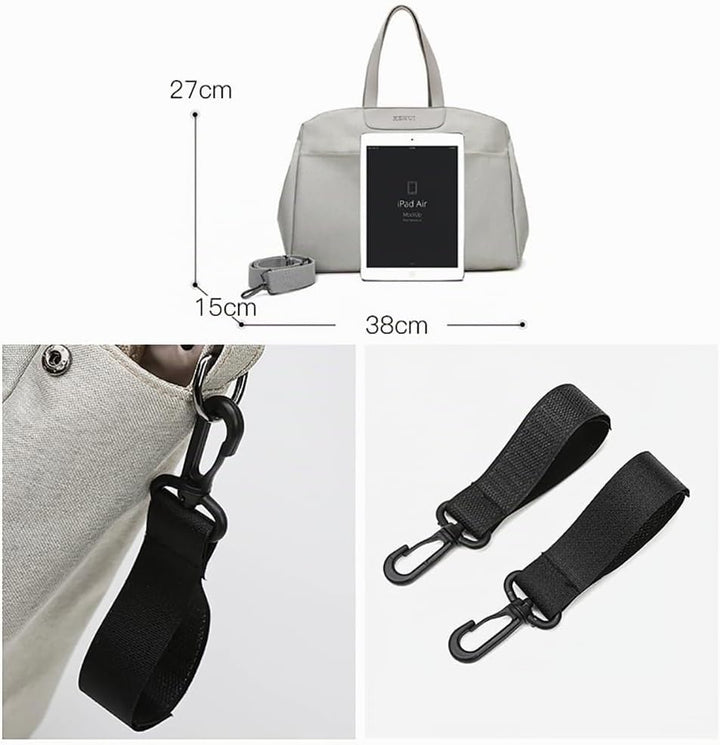 Wickeltasche Kinderwagen Damen Wasserdicht, mit 2 Kinderwagen Haken &amp; Isoliertasche, Elegante Wickel