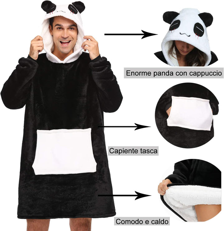 chuangminghangqi Übergrosses Hoodie Decken-Sweatshirt Warm Plüsch Taschen-Decke Kapuzenpullover für