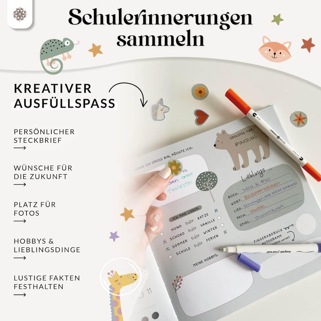 LEBENSKOMPASS Freundebuch Schule Mädchen ZAUBER - Einschulung und Schulanfang Geschenk - Freundebuch