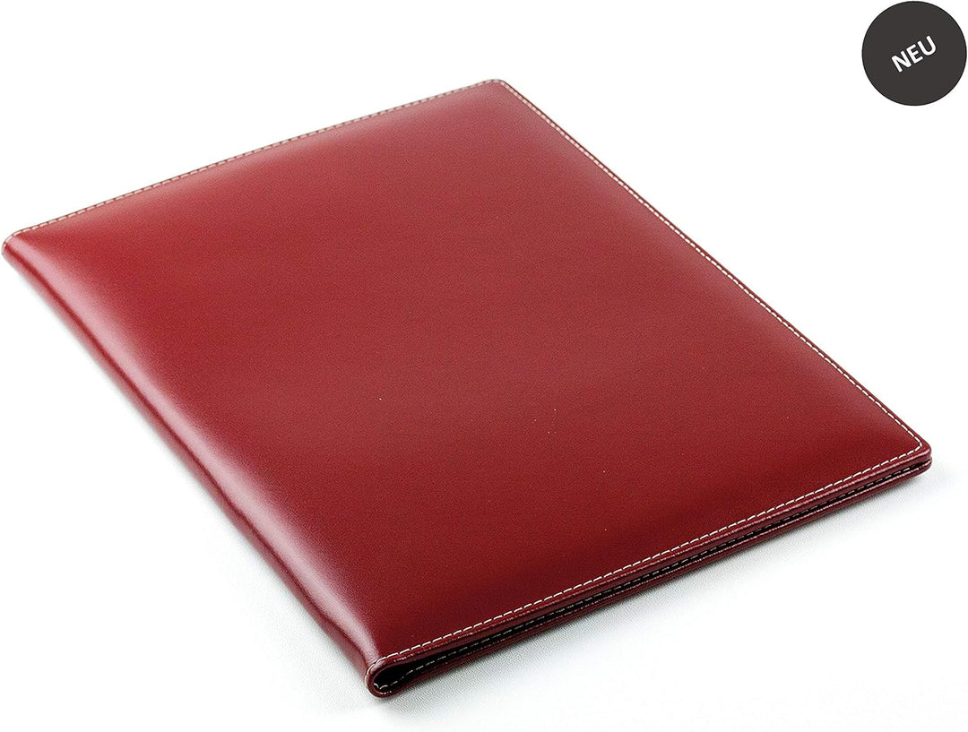 DELMON VARONE - Personalisierbare Klemmbrett Mappe DIN A4 Cambridge Top Grain Leder Rot - Organizer