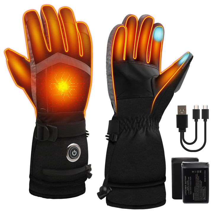 SVPRO Beheizte Handschuhe, 5V 6000mAh Wiederaufladbare Beheizte Skihandschuhe für Herren & Damen, Wa