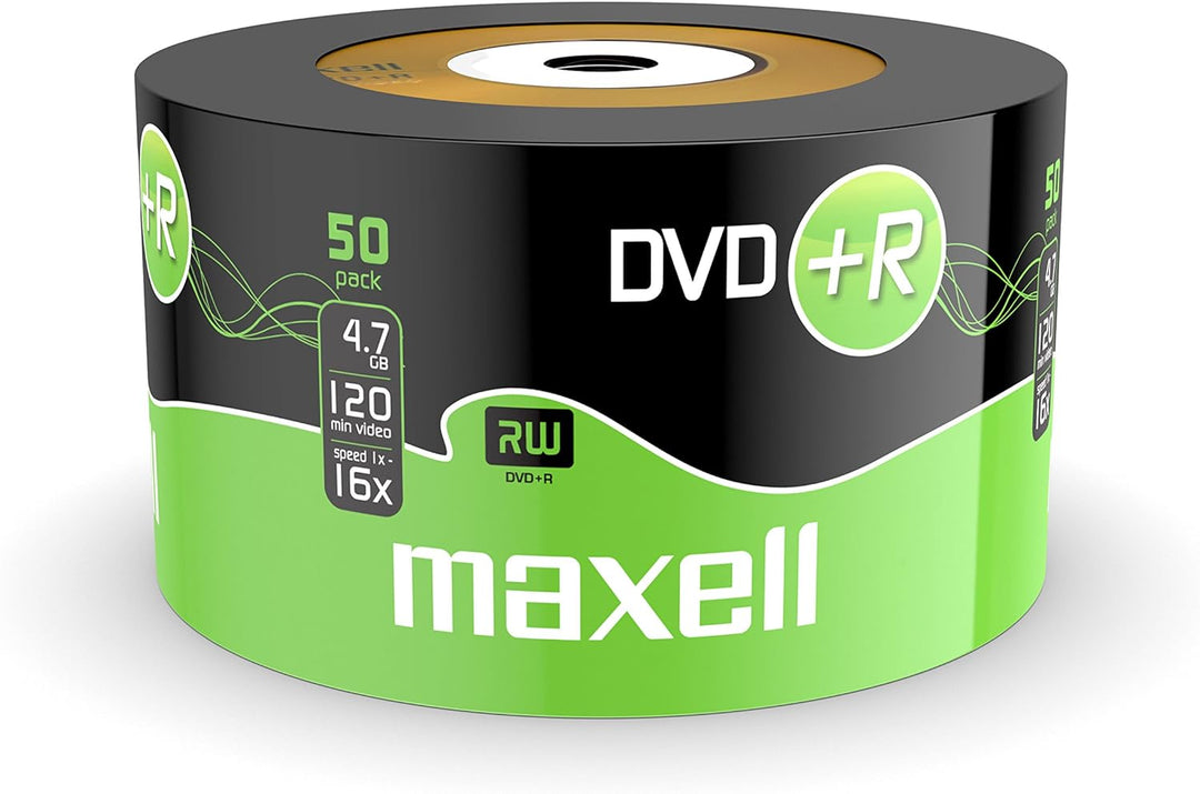 50 STK. Maxell DVD+R 4,7GB 16x in Shrink