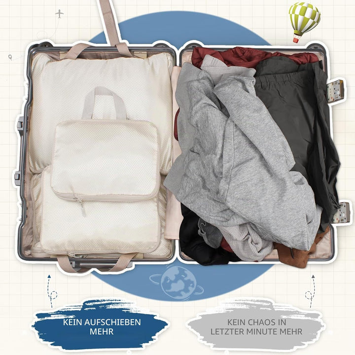 Kompressionstaschen für Koffer, Large Packwürfel für Suitcase, Wasserdichte Reise Kompressionsbeutel