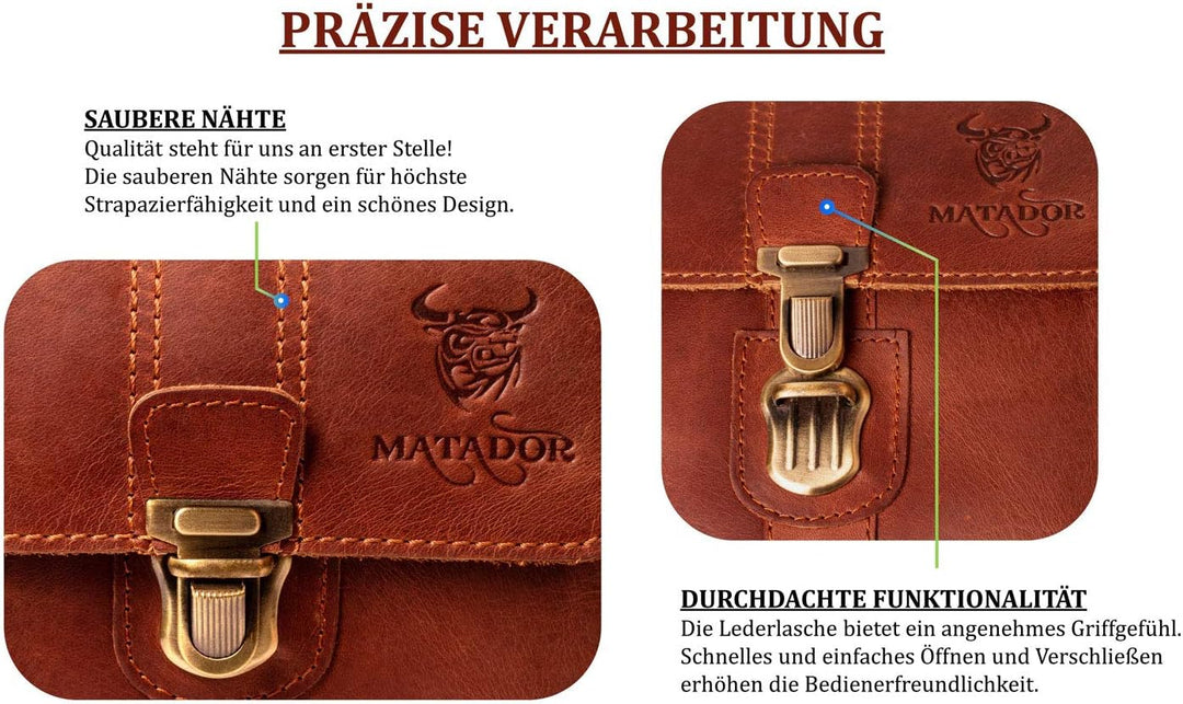 MATADOR 'Málaga Pro' robuste Echtleder Gürteltasche Leder Hüfttasche geräumige Outdoor Ledertasche H