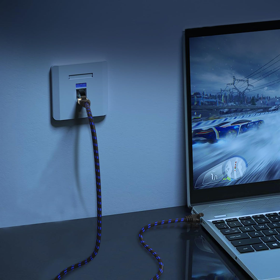 Ultra HDTV CAT 8.1 Netzwerkkabel – 2 Meter, 40 Gbps LAN Kabel, Patchkabel Gigabit RJ45 Ethernet, Kni