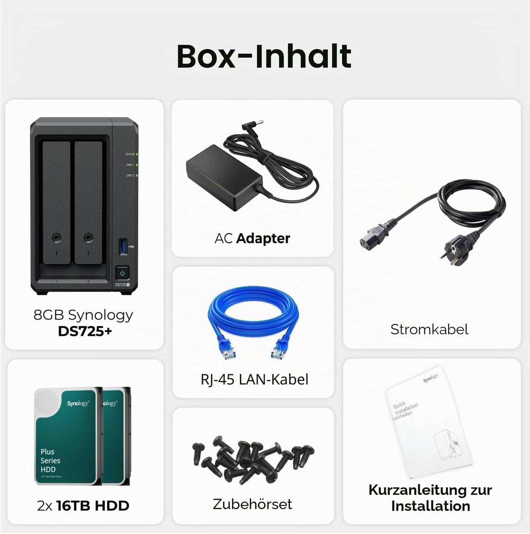 Synology Netzteil 350W PSU 350W-RP Module_1 16TB (2x 8TB HDD), 16TB (2x 8TB HDD)