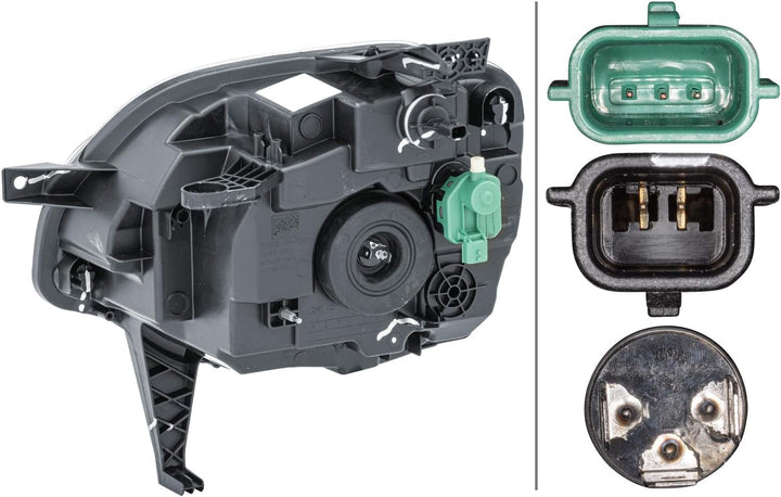 HELLA 1LD 011 561-041 Halogen-Hauptscheinwerfer für Linksverkehr - vorne rechts, rechts