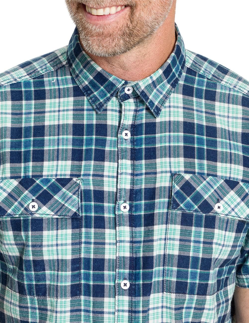 PIONEER AUTHENTIC JEANS Hemd XXL Lagoon Karo, 4XL Grosse Grössen