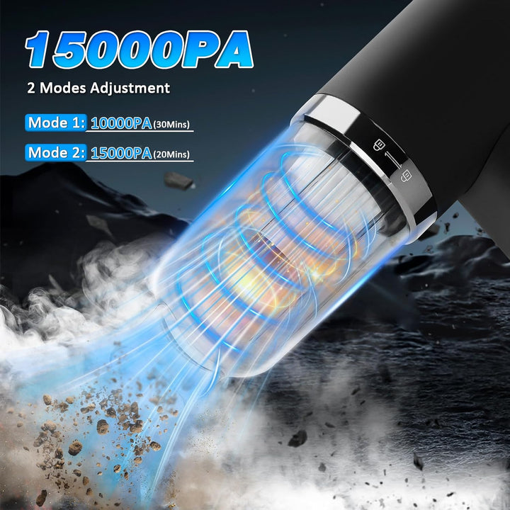 D-Lumina Handstaubsauger，15000PA kabelloser Handstaubsauger Akku mit USB-C Schnellladung，Auto Staubs