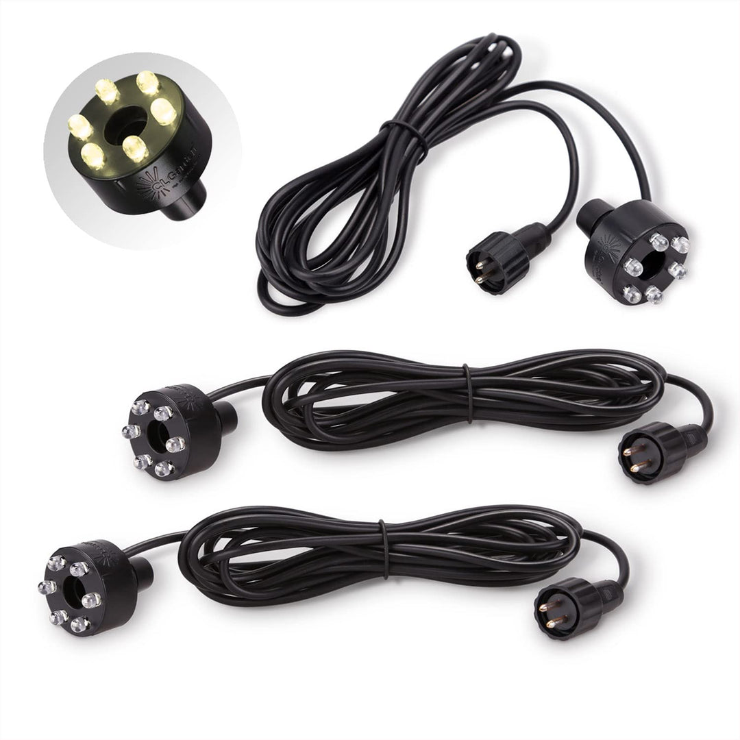 CLGarden 3 Stück LED Ring warm Weiss für LED Springbrunnen Set warmweiss Beleuchtung