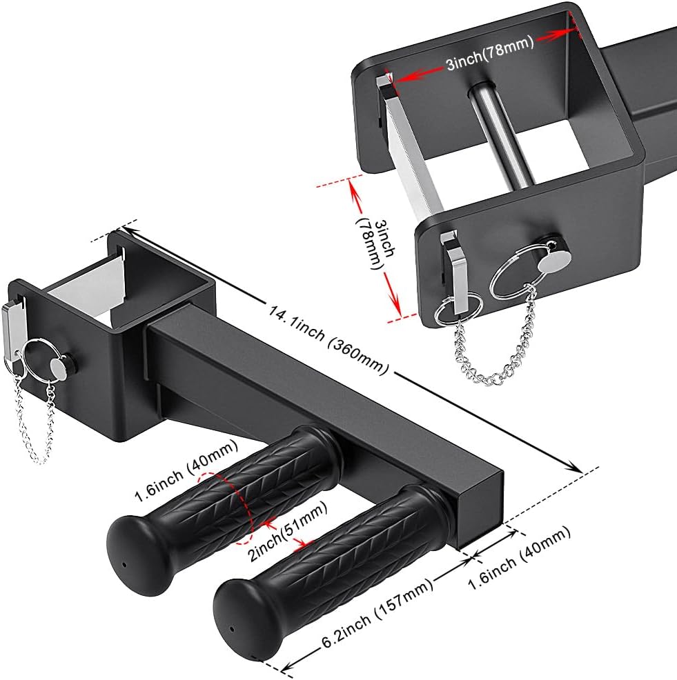 Dip-Stangen-Aufsatz für 2 x 2 Zoll und 3 x 3 Zoll Power Rack, rutschfeste breite und schmale Griffe,