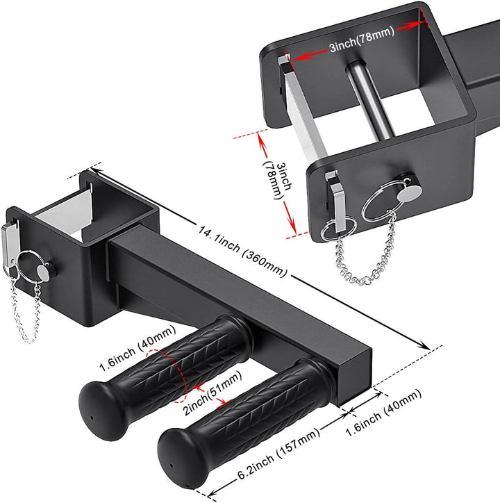 Dip-Stangen-Aufsatz für 2 x 2 Zoll und 3 x 3 Zoll Power Rack, rutschfeste breite und schmale Griffe,
