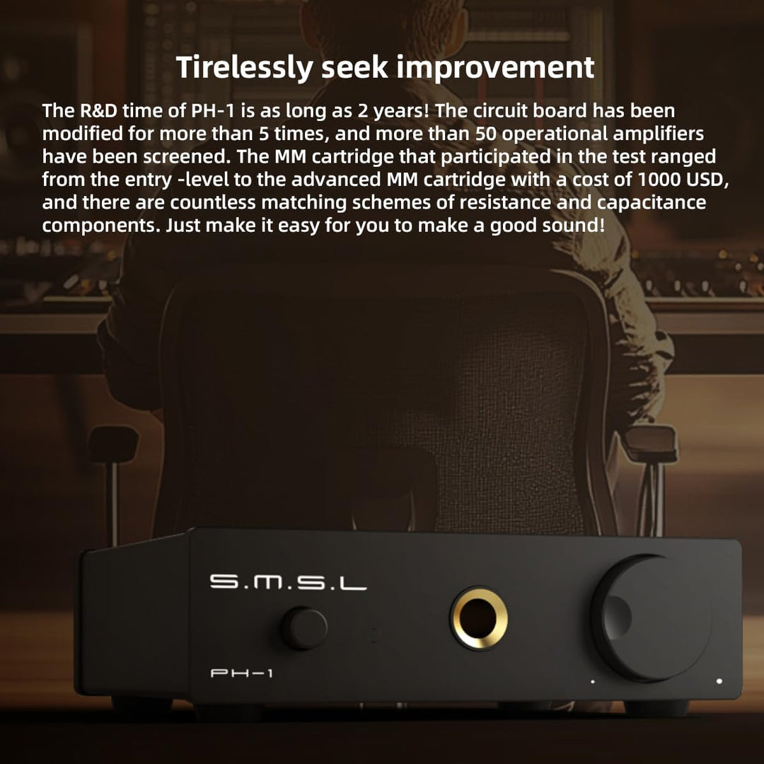 SMSL PH-1 MM Phono Vorverstärker, Phono Verstärker Für Plattenspieler Phonograph Aktive Lautsprecher