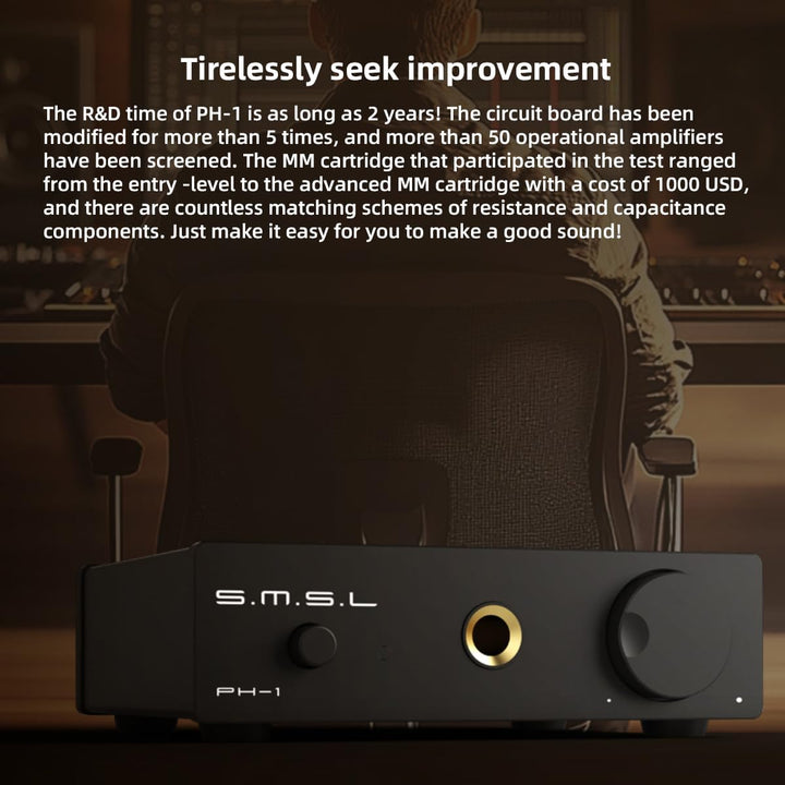 SMSL PH-1 MM Phono Vorverstärker, Phono Verstärker Für Plattenspieler Phonograph Aktive Lautsprecher