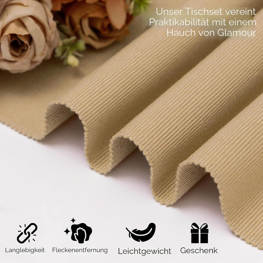 Platzieren Sie Matten Set von 6 für Küchentisch ESS -Tuch -Baumwoll -Placemat 13x19 Zoll Mandelfan C