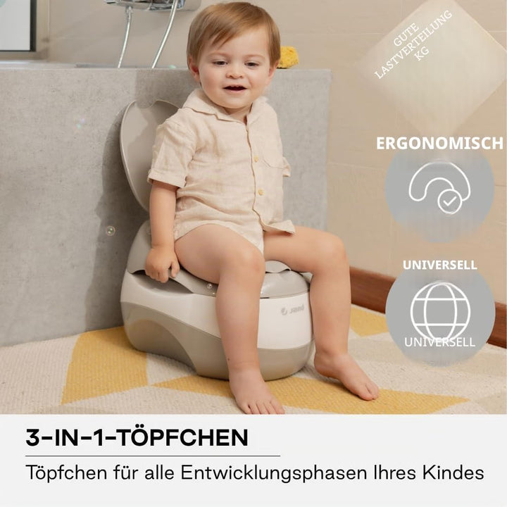 3-in-1 Lerntöpfchen für Babys von Jané, Toilettenreduzierer, Sitzerhöhung, ab dem 18 Monat, bis zu 5