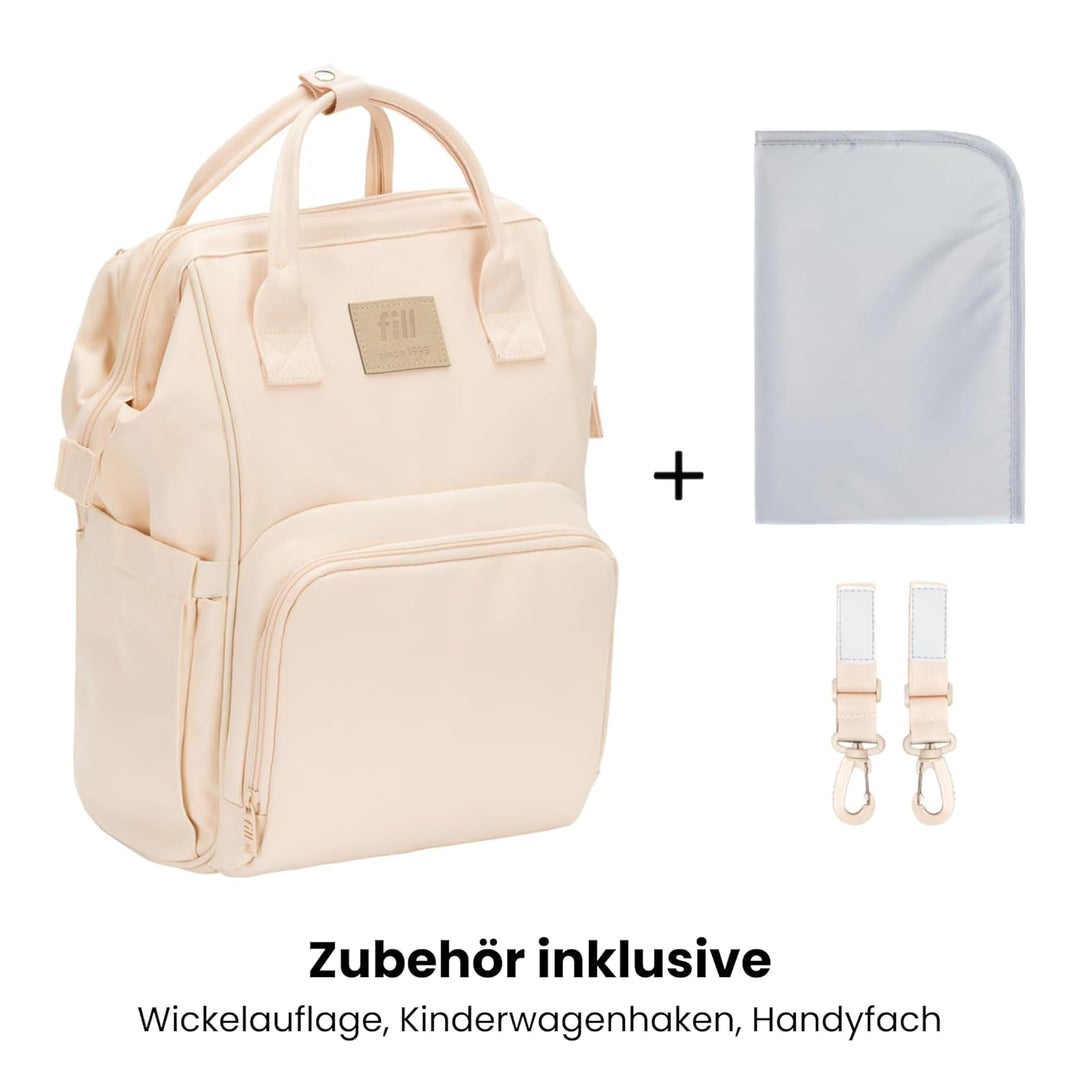 Fillikid Wickelrucksack Barcelona | Geräumiger & stylischer Rucksack mit vielen Fächern, isoliertem