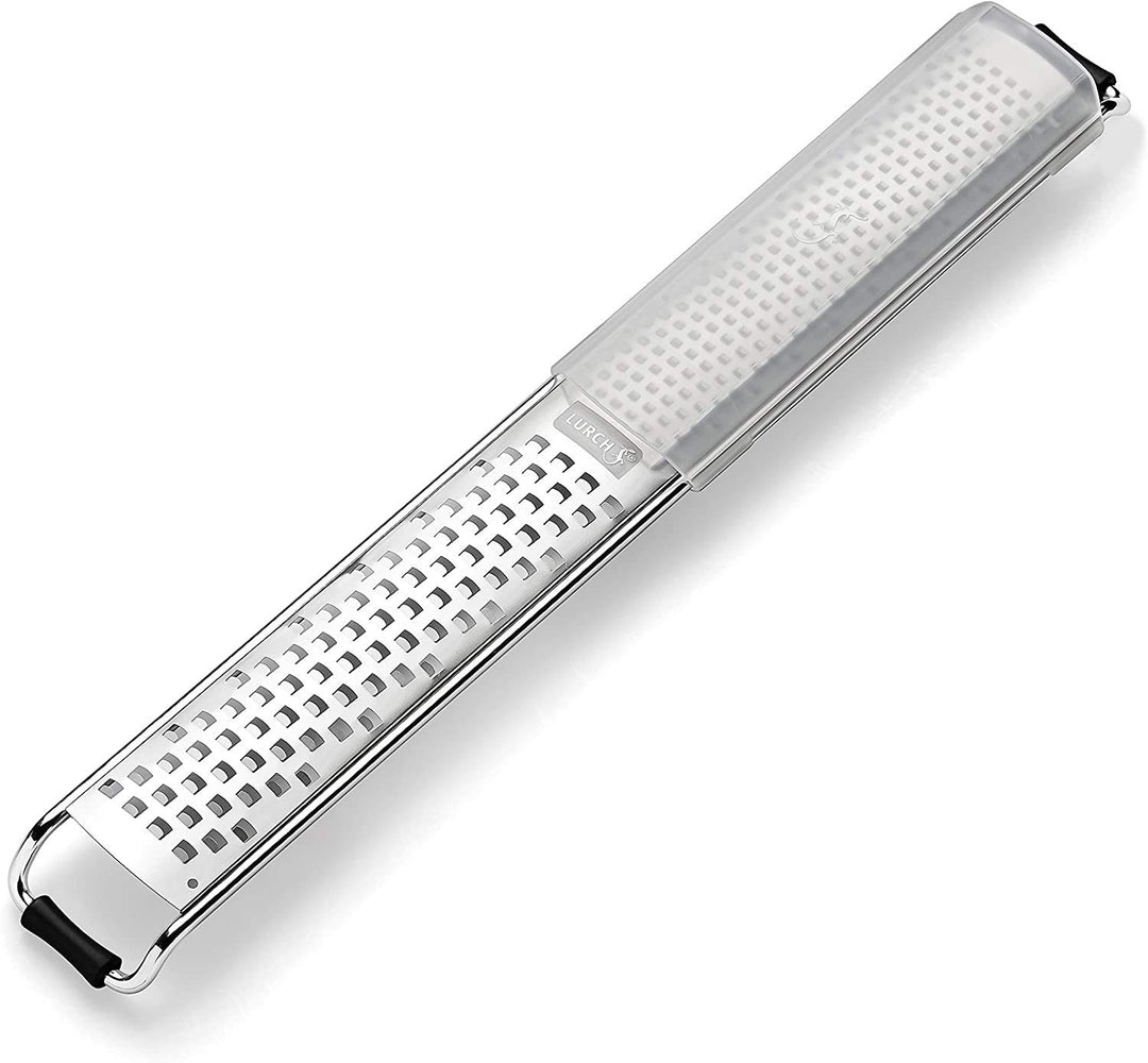 LURCH 220260 Duo-Reibe fein + mittel, 2 Reiben, extra schmal (2,5 x 32 cm) aus Edelstahl,Silber Duo-