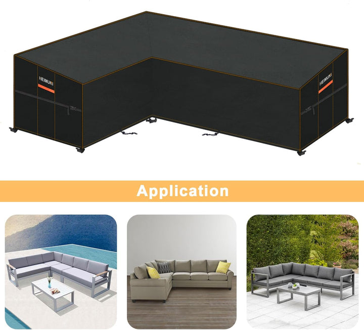 HEIMUNI Abdeckung für Lounge Sofa L-Form Ecksofa Abdeckplane Wasserdicht Palettenkissen Abdeckung Lo