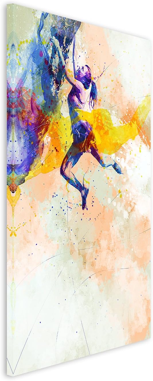Klettern 90x60cm Wandbild SPORTBILD Aquarell Art tolle Farben von Paul Sinus