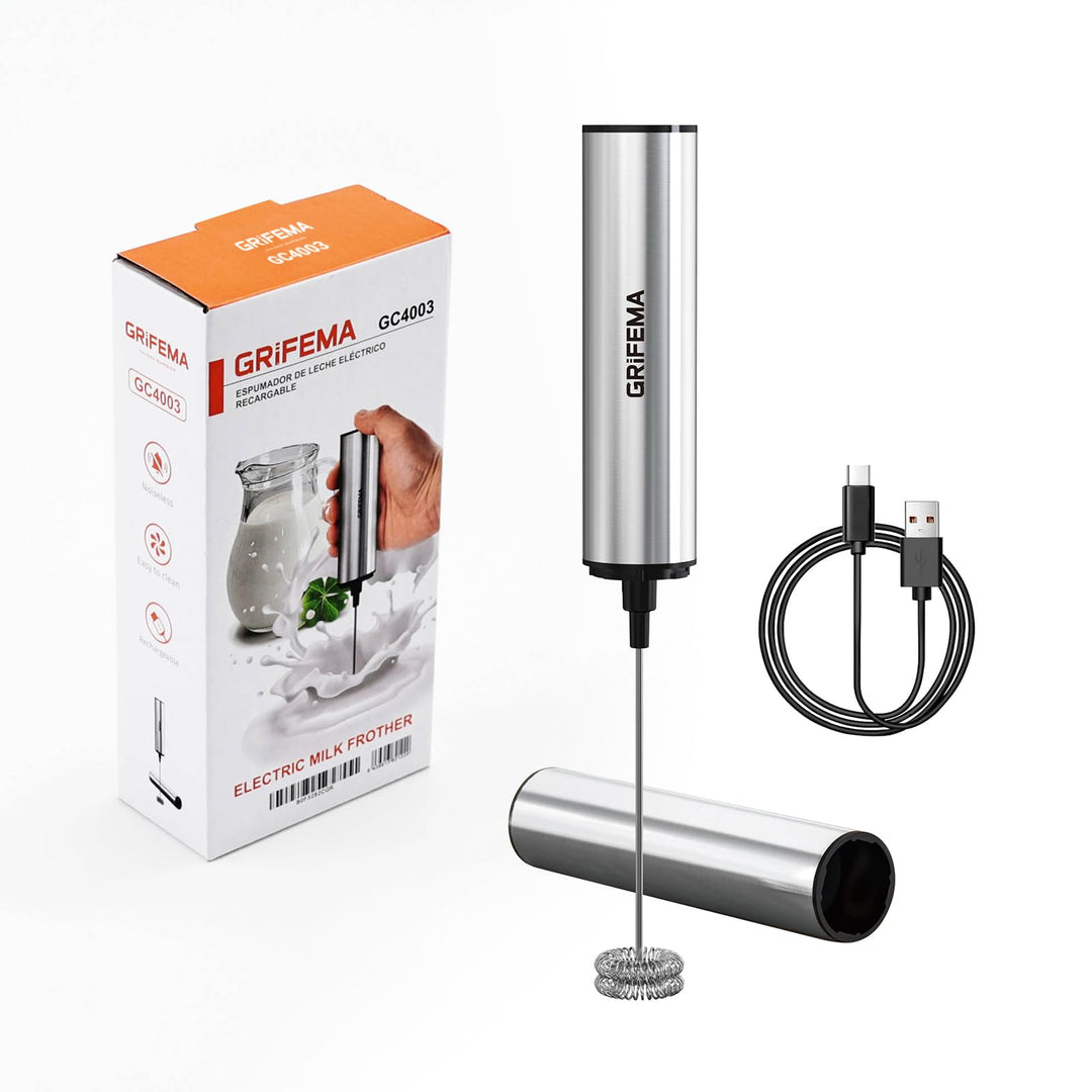 GRIFEMA Milchaufschäumer Stab Elektrisch, Tragbar Milk Frother Aufladbar, 13000 U/min, handmilchaufs
