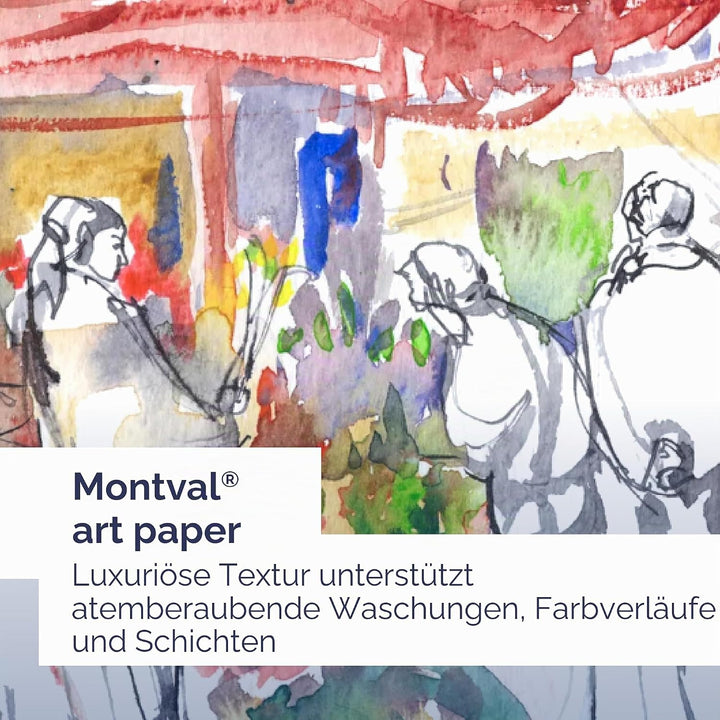 Canson C31200L003 Aquarellpapier, Papier, weiss A5 Querformat Montal, A5 Querformat Montal