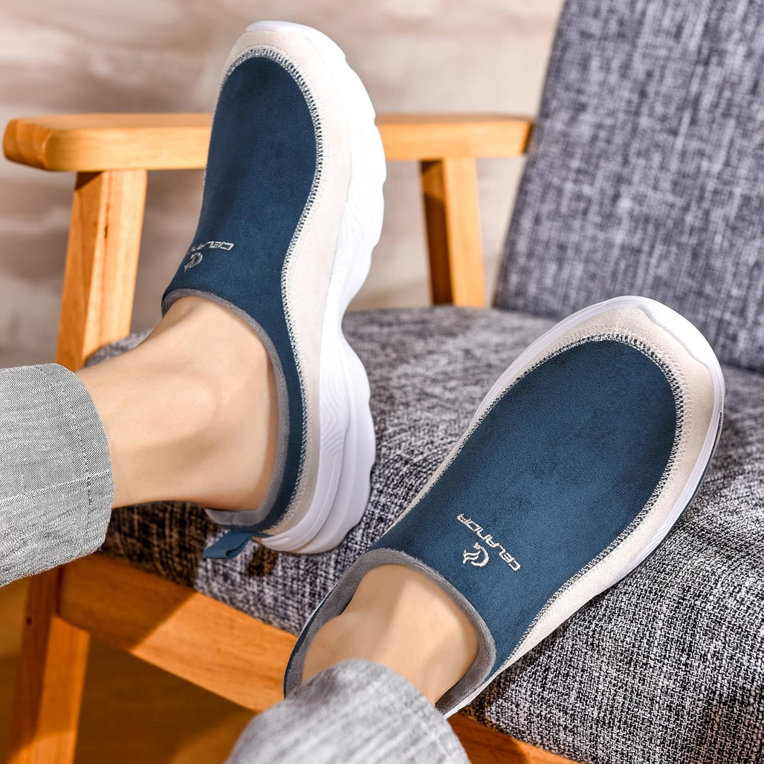 CELANDA Damen Herren Clogs Hausschuhe Herbst rutschfest Pantoletten Verdicken Warm Walking Schuhe Be