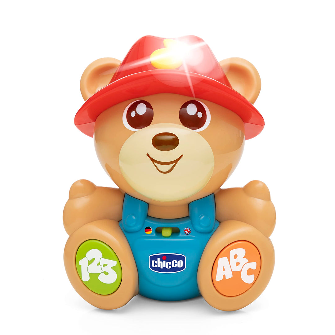 Chicco Teddy DER BÄRENFREUND (DE/EN), SPRECHENDER INTERAKTIVER BÄR, LERNE ZÄHLEN VON 1-10 UND Bauern