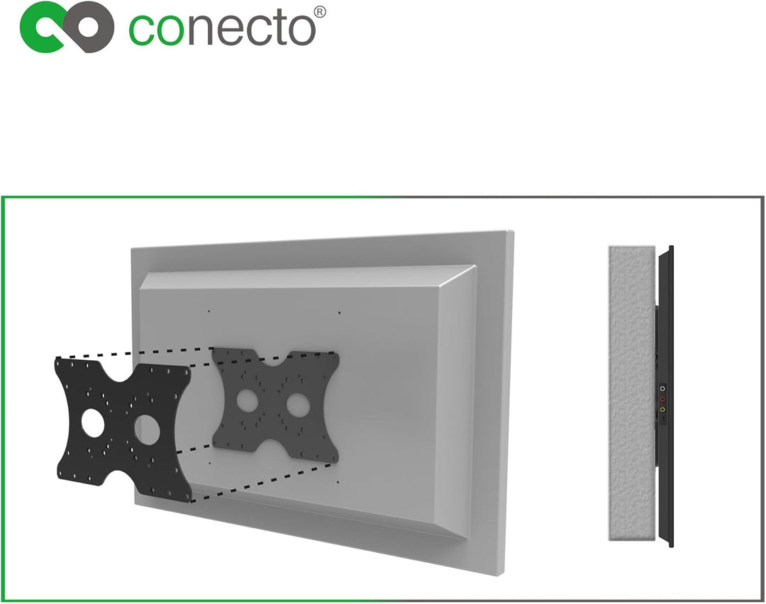 conecto VESA-Adapter, Adapter-Platte, universal geeignet, VESA 50x50 bis 400x200, 1-teilig, schwarz,