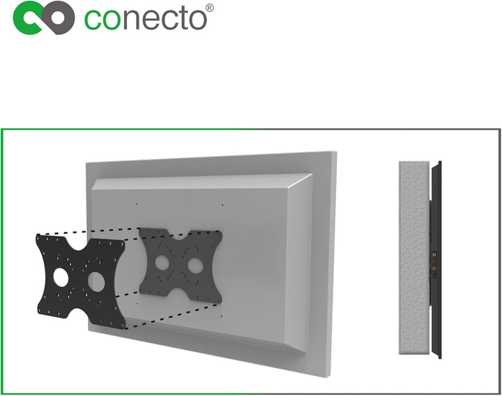 conecto VESA-Adapter, Adapter-Platte, universal geeignet, VESA 50x50 bis 400x200, 1-teilig, schwarz,