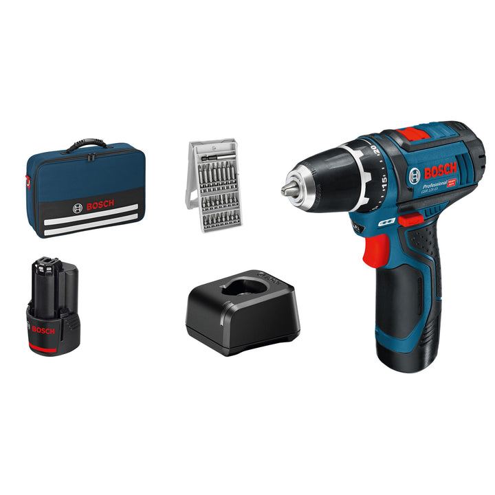 Bosch Professional 12V System Akku Bohrschrauber GSR 12V-15 (inkl. 2x 2.0Ah Akku, Ladegerät GAL 12V-