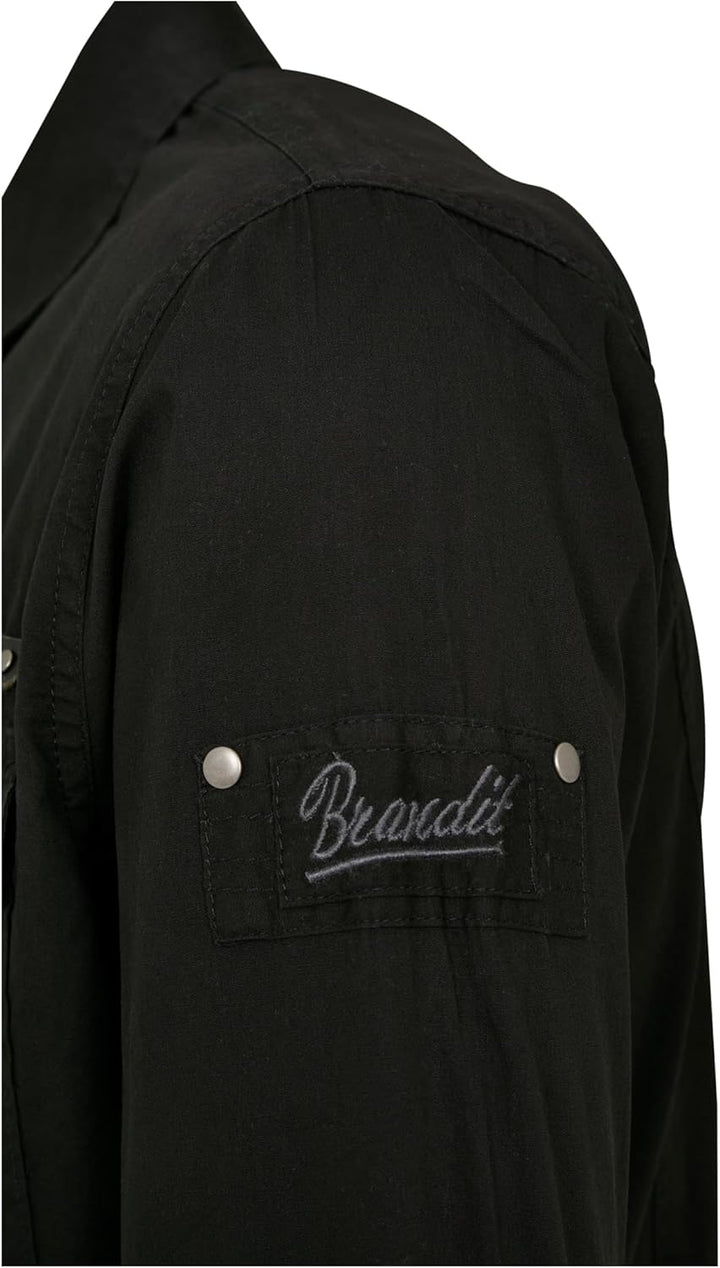 Brandit Men Slim Shirt Herren Hemd 4005 S Schwarz, S Schwarz
