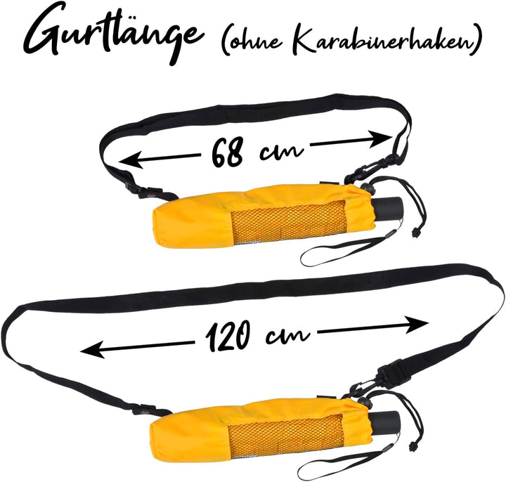 iX-brella Trekking XL Taschenschirm 115 cm gross mit Umhängetasche yellow, yellow