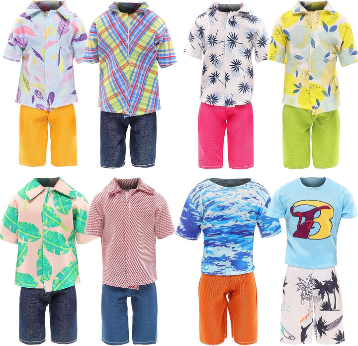 Miunana 12 Kleidung für 12 Zoll Jungen Puppen = 1 Anzug 1 Sportbekleidung 2 Kleidung Oberteile 2 Hos