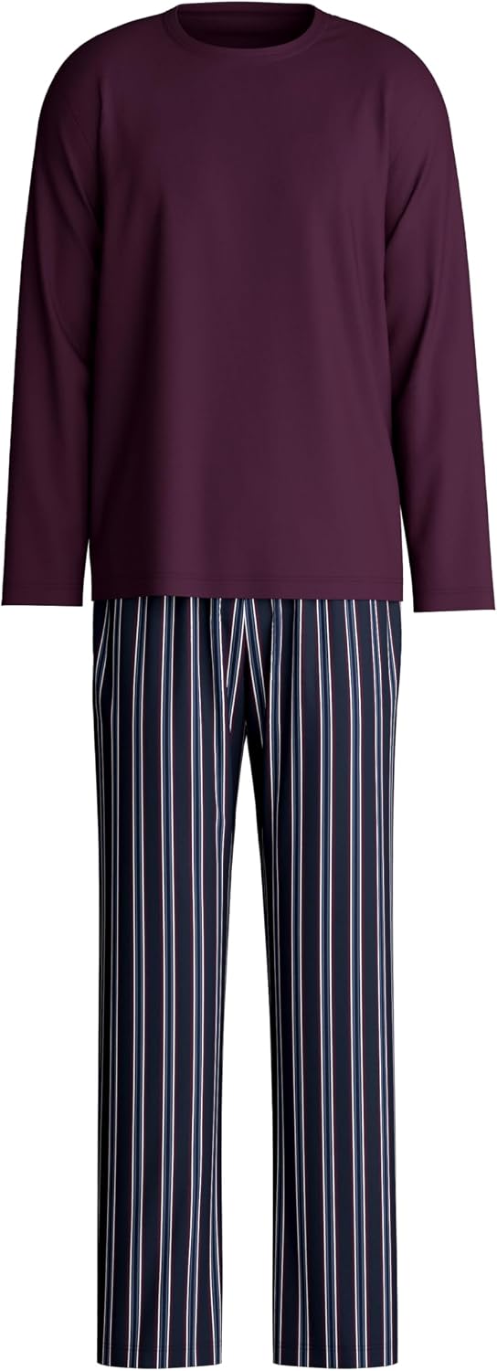 CALIDA Relax Streamline Pyjama, lang Herren, aus 100% Baumwolle 46-48 Barbera, 46-48 Barbera