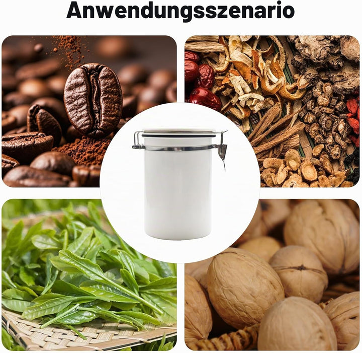 Coffee Bean Container (1.8 L), Airtight, Coffee Canister, Stainless Steel Material, Suitable for Cof