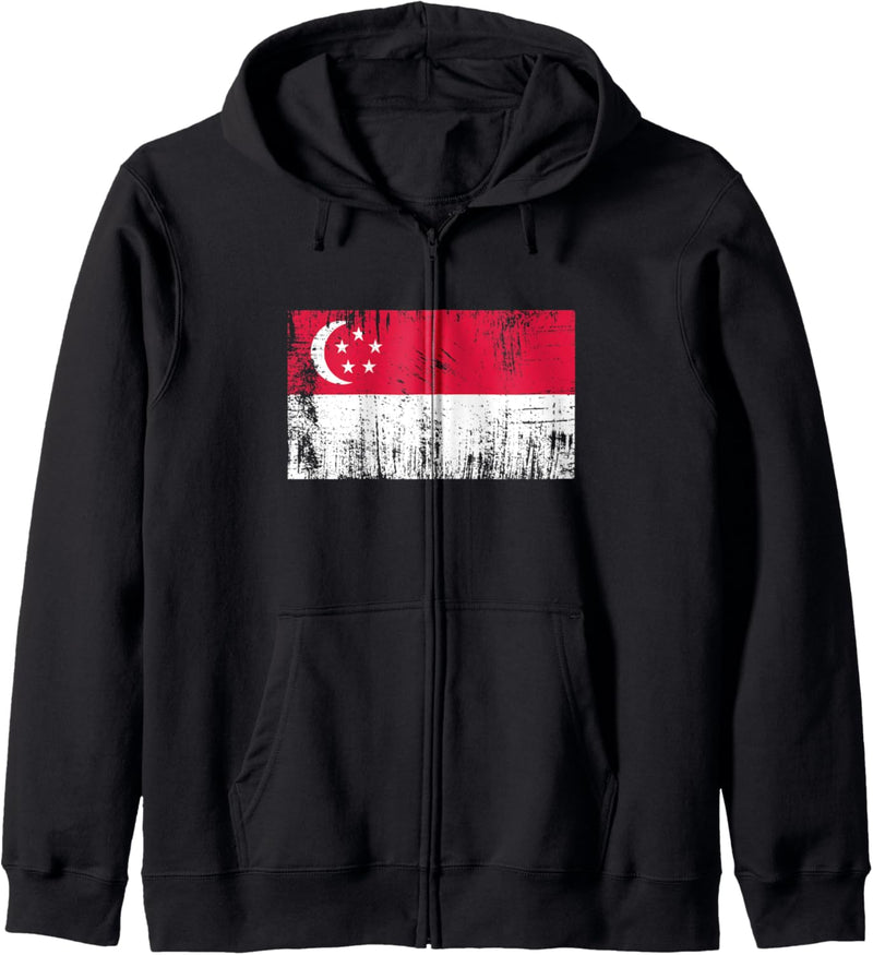 Singapore Fahne-Flagge Geschenk Fussball-Fan Sport Kapuzenjacke