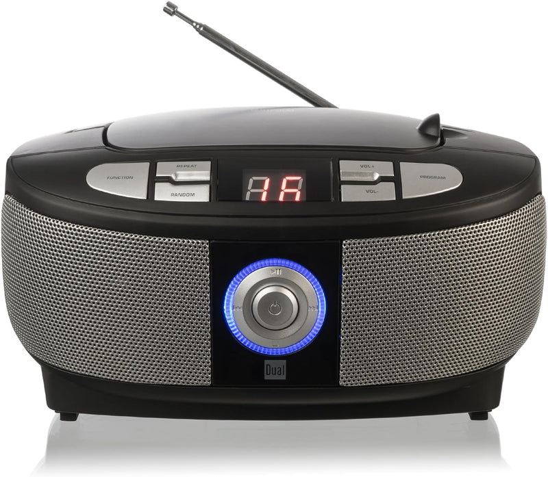 Dual 74575 P 49-1 Boombox mit CD-Player (UKW-Radio, LED-Display, Netz- oder Batteriebetrieb) schwarz