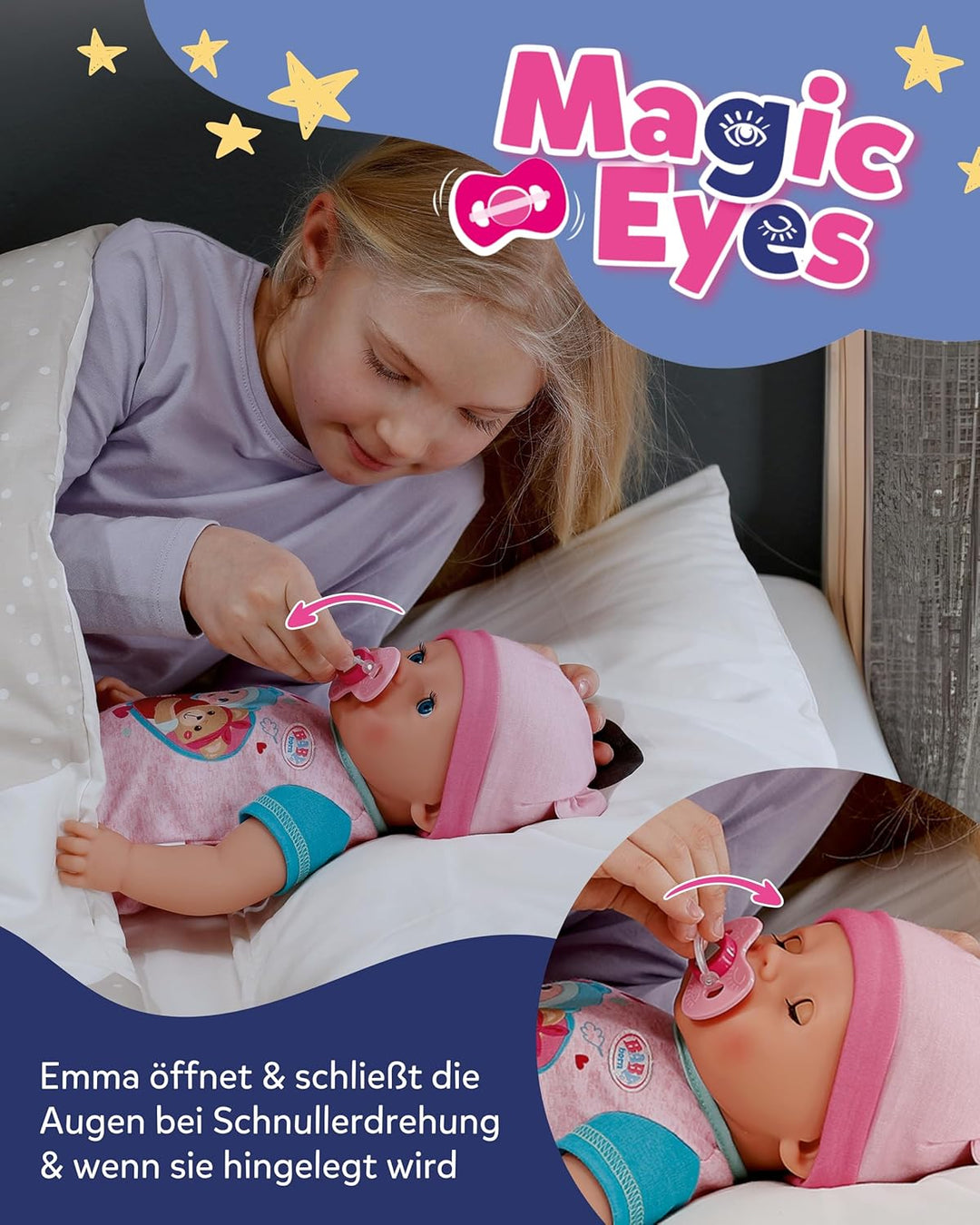 BABY born Emma, Babypuppe mit 10 Funktionen und Accessoires, für Kinder ab 3 Jahren, funktioniert oh