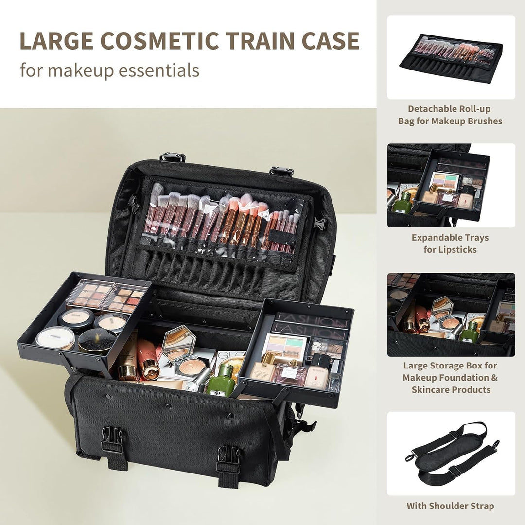 Kosmetik Trolley mit 8 Schubladen Kosmetikkoffer Make up Koffer Professioneller Friseurkoffer 2 in 1